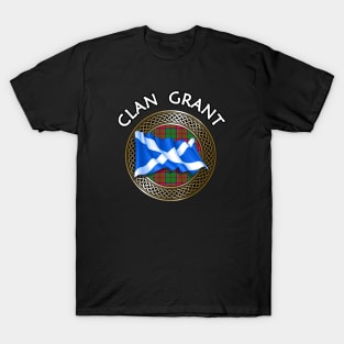Clan Grant Crest & Tartan Knot T-Shirt